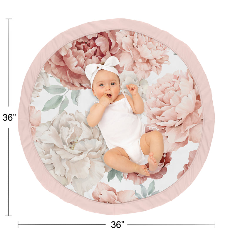 Peony Floral Garden Pink and Ivory Collection Playmat