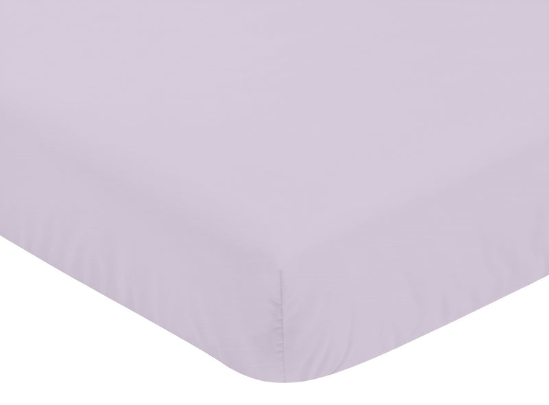 Peony Floral Garden Lavender Purple and Ivory Collection Crib Sheet - Solid Lavender Purple