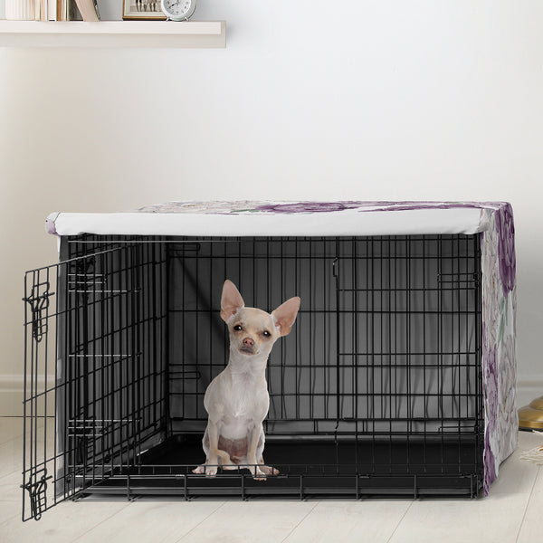 Peony Floral Garden Lavender Purple and Ivory Collection Dog Crate Kennel Cover 24in. alternate view