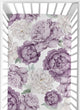 Peony Floral Garden Lavender Purple and Ivory Collection Crib Sheet