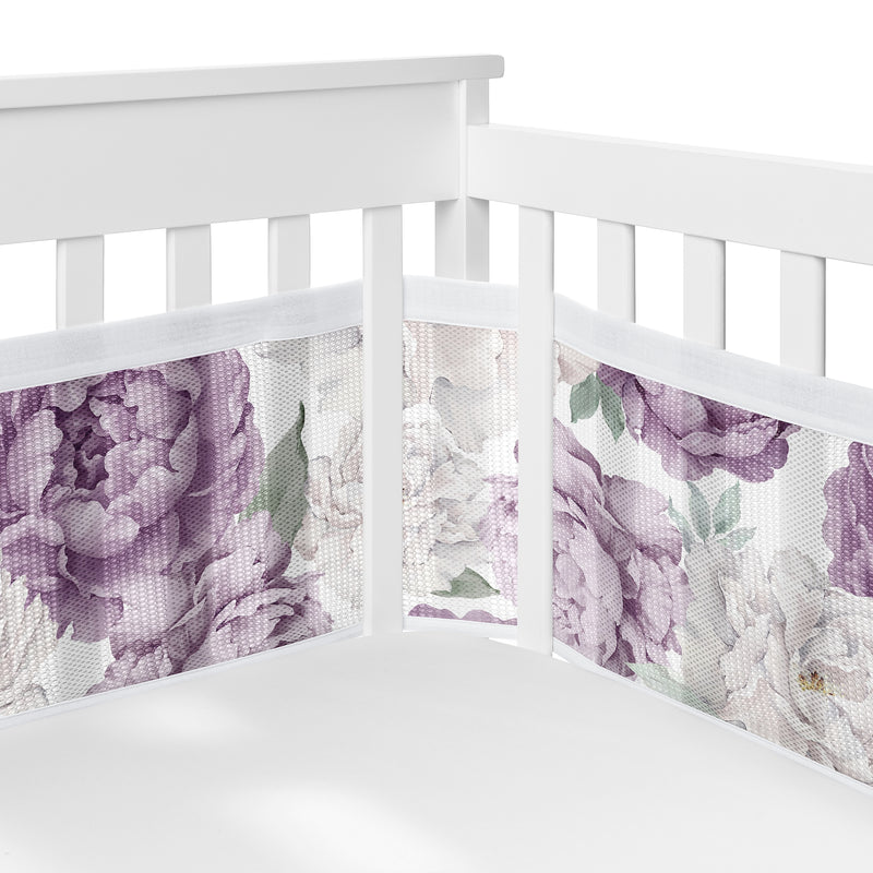 Peony Floral Garden Collection Sweet Jojo Designs 6 Piece Crib Bedding + BreathableBaby Breathable Mesh Liner