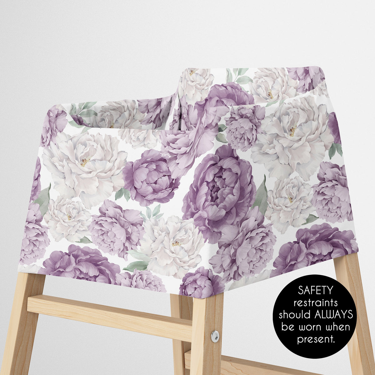 Peony Floral Garden Lavender Purple and Ivory Collection Multi Use Baby Car Seat and Nursing Cover
