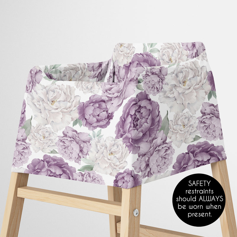 Peony Floral Garden Lavender Purple and Ivory Collection Multi Use Baby Car Seat and Nursing Cover
