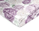 Peony Floral Garden Lavender Purple and Ivory Collection Satin Fitted Crib Sheet