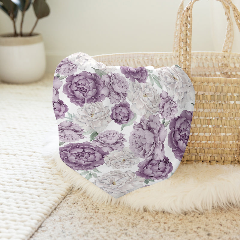 Peony Floral Garden Lavender Purple and Ivory Collection Baby Swaddle Blanket