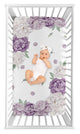 Peony Floral Garden Lavender Purple and Ivory Collection Photo Op Crib Sheet