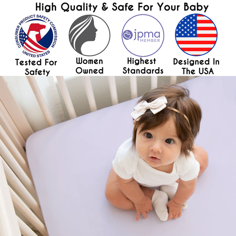 Peony Floral Garden Lavender Purple and Ivory Collection 4 Piece Crib Bedding