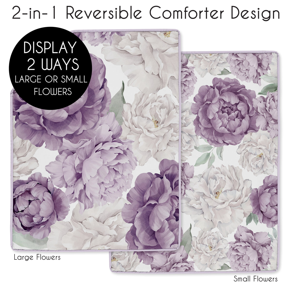 Peony Floral Garden Collection Sweet Jojo Designs 6 Piece Crib Bedding + BreathableBaby Breathable Mesh Liner