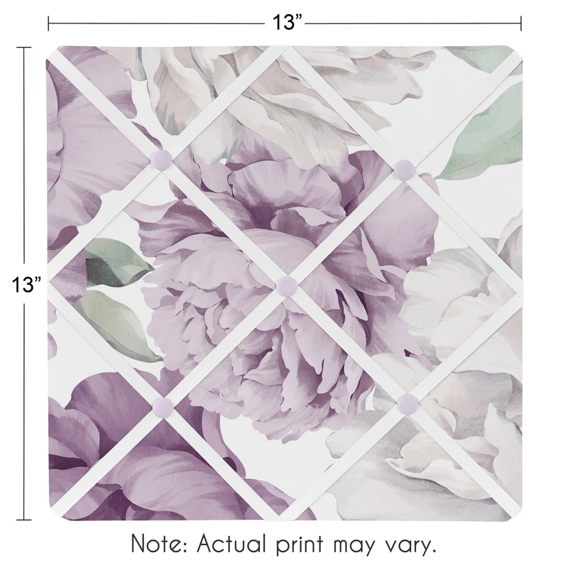 Peony Floral Garden Lavender Purple and Ivory Collection Fabric Memo Board