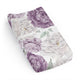 Peony Floral Garden Lavender Purple and Ivory Collection Changing Pad Cover Sheet