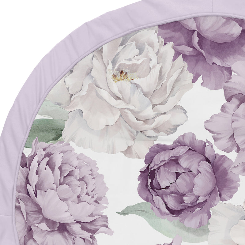 Peony Floral Garden Lavender Purple and Ivory Collection Playmat