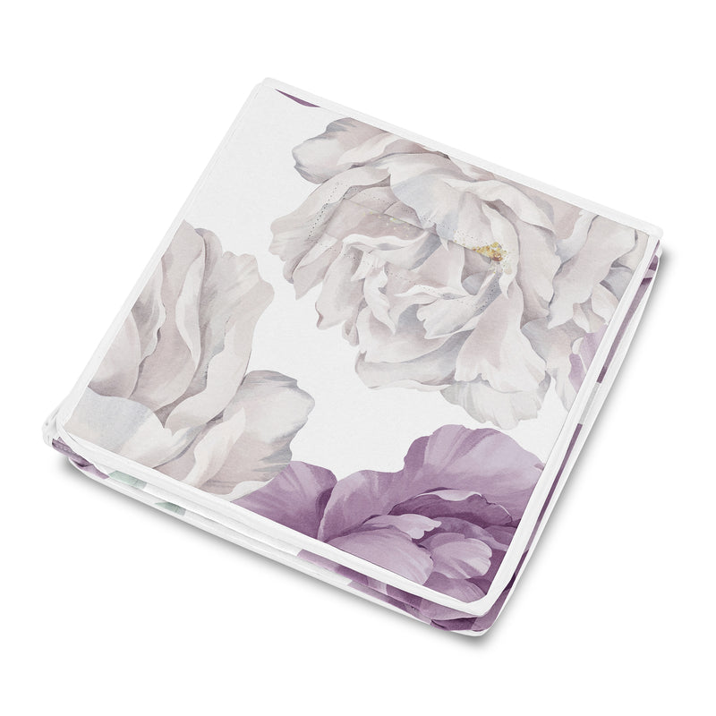 Peony Floral Garden Lavender Purple and Ivory Collection Fabric Toy Bin Storage