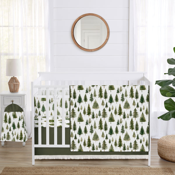 Woodland Pine Tree Collection Sweet Jojo Designs 6 Piece Crib Bedding + BreathableBaby Breathable Mesh Liner - Pinetree Print