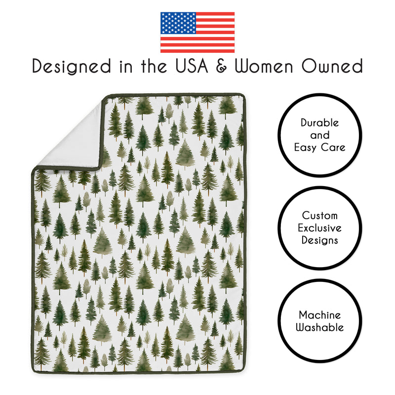 Woodland Pine Tree Collection Sweet Jojo Designs 6 Piece Crib Bedding + BreathableBaby Breathable Mesh Liner - Pinetree Print