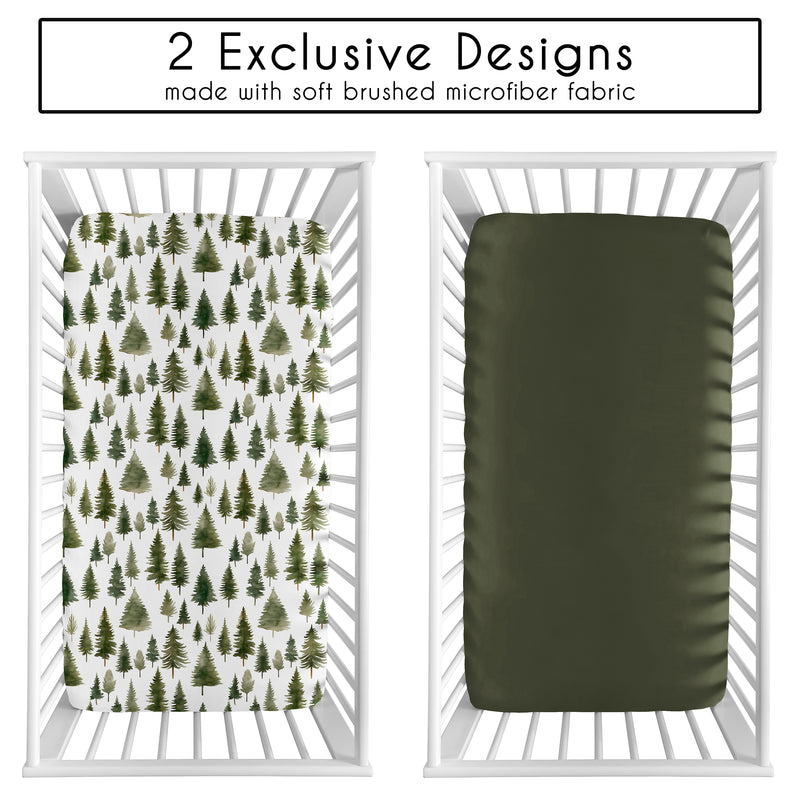 Woodland Pine Tree Collection 2 Pack Crib Sheets
