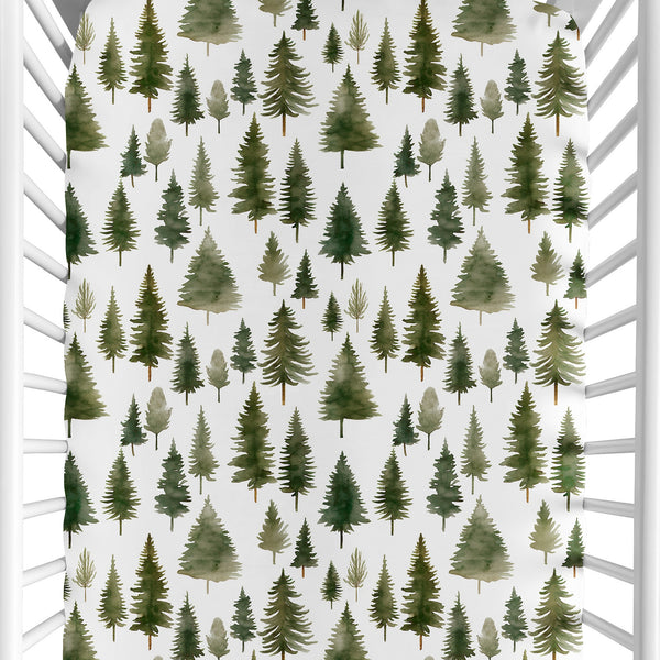 Woodland Pine Tree Collection Crib Sheet