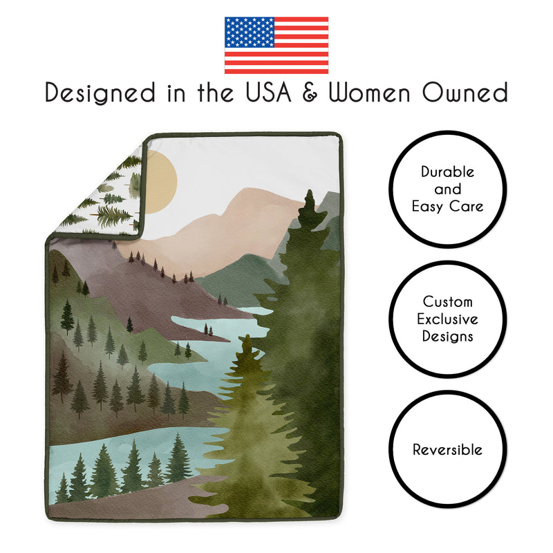 Woodland Pine Tree Collection Sweet Jojo Designs 6 Piece Crib Bedding + BreathableBaby Breathable Mesh Liner