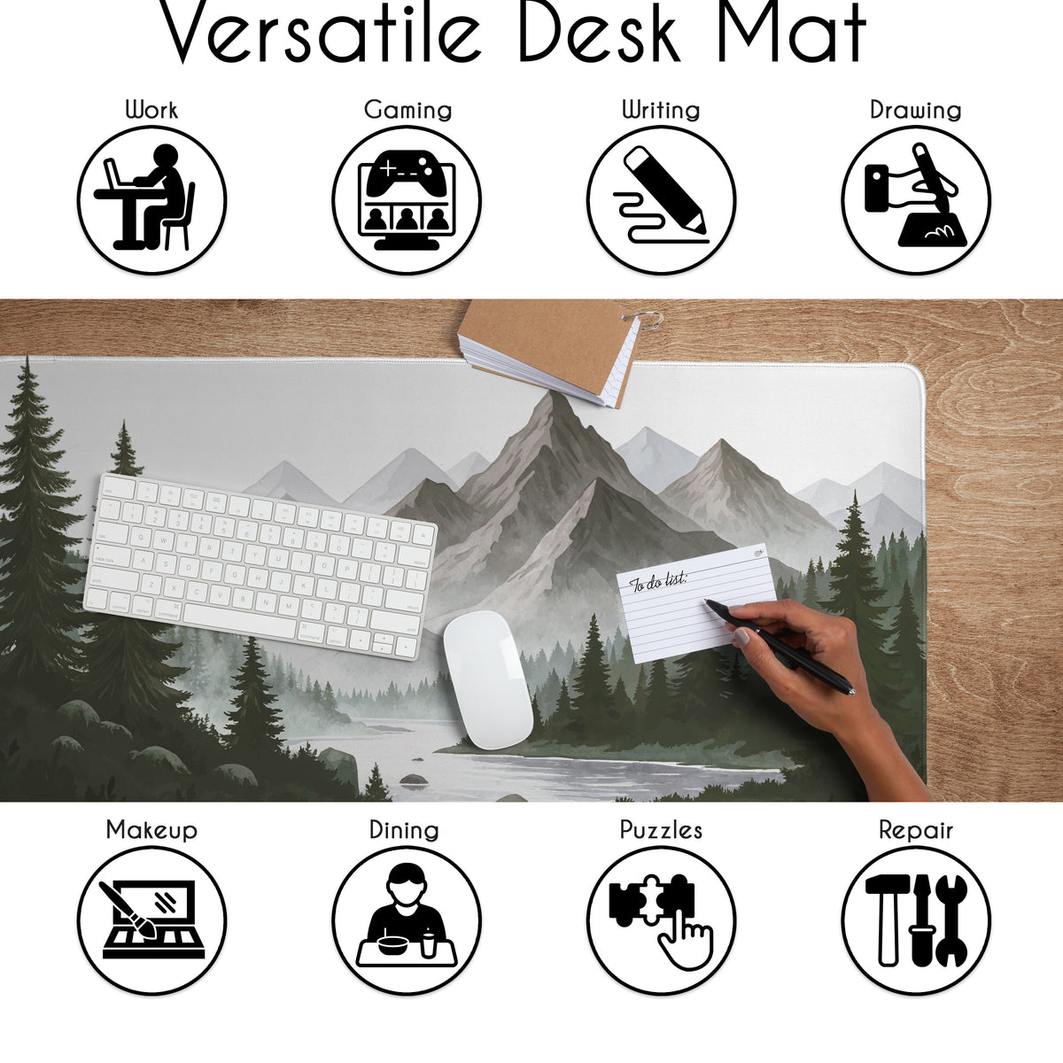 Woodland Pine Tree Collection Large Mouse Pad Desk Mat