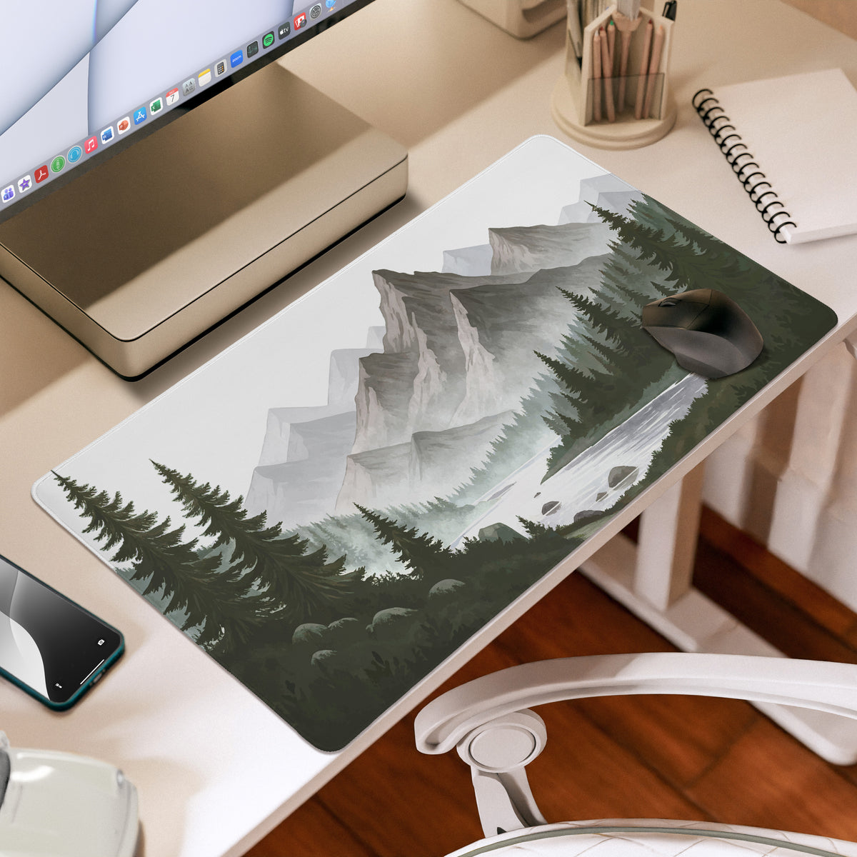 Woodland Pine Tree Collection Large Mouse Pad Desk Mat