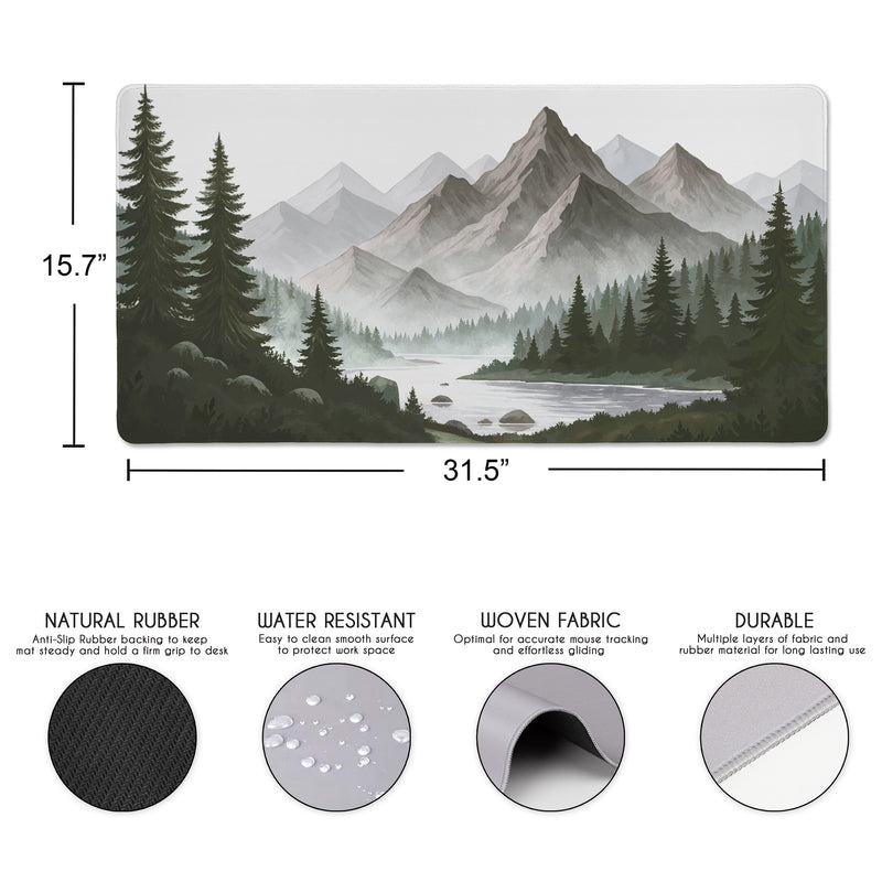 Woodland Pine Tree Collection Large Mouse Pad Desk Mat