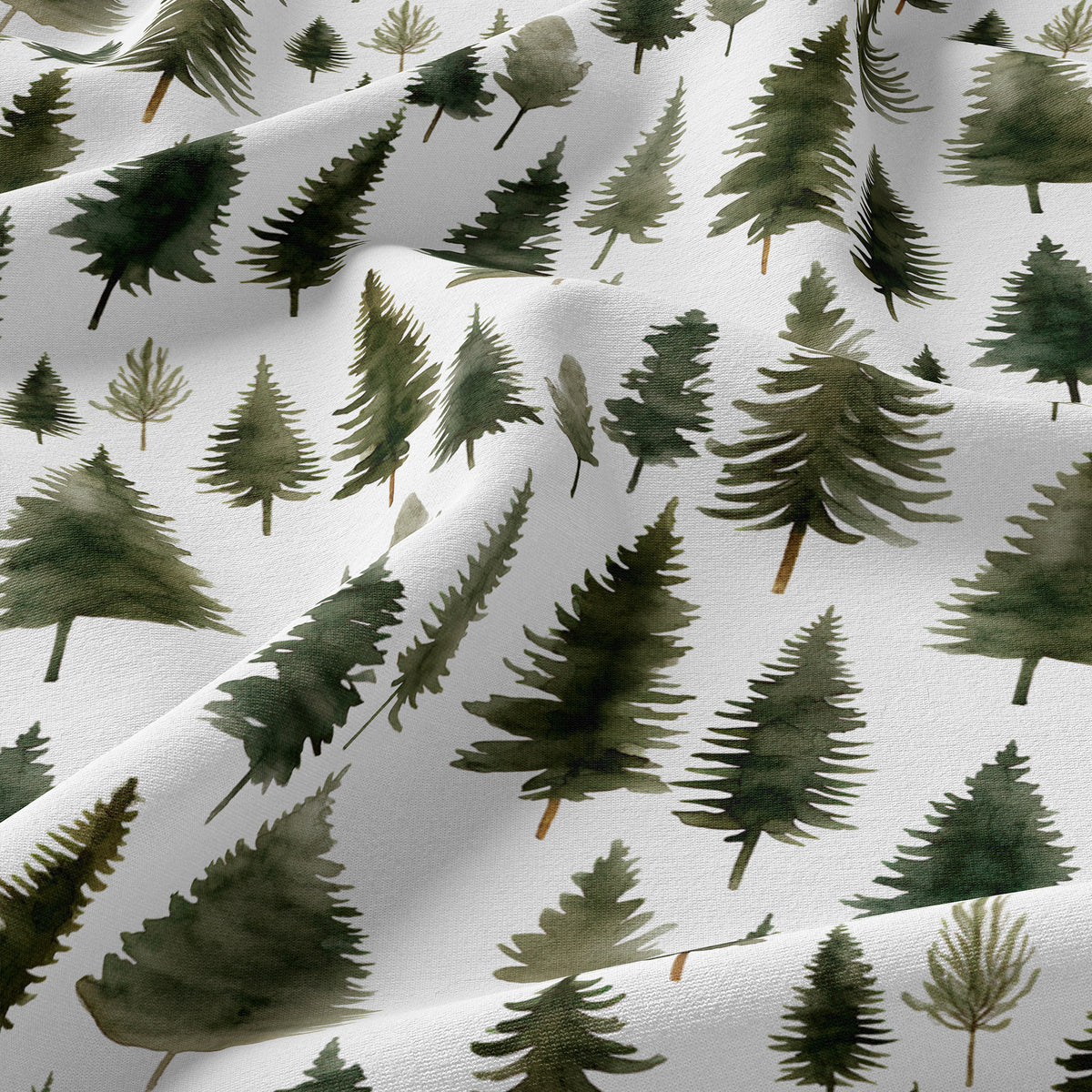 Woodland Pine Tree Collection Shower Curtain