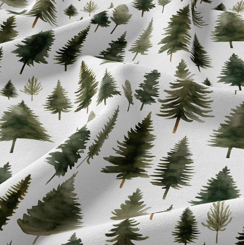 Woodland Pine Tree Collection Shower Curtain