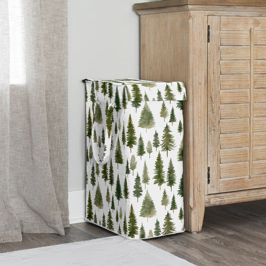 Woodland Pine Tree Collection Laundry Hamper with Handles