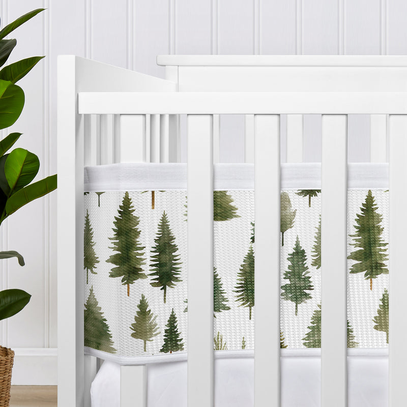 Woodland Pine Tree Collection Sweet Jojo Designs + BreathableBaby Breathable Mini Mesh Crib Liner