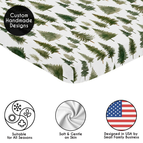 Woodland Pine Tree Collection Mini Crib Sheet alternate view