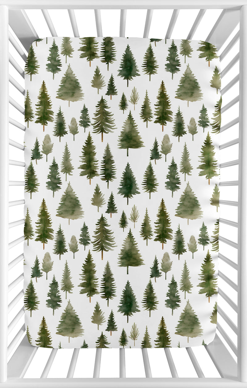 Woodland Pine Tree Collection Mini Crib Sheet
