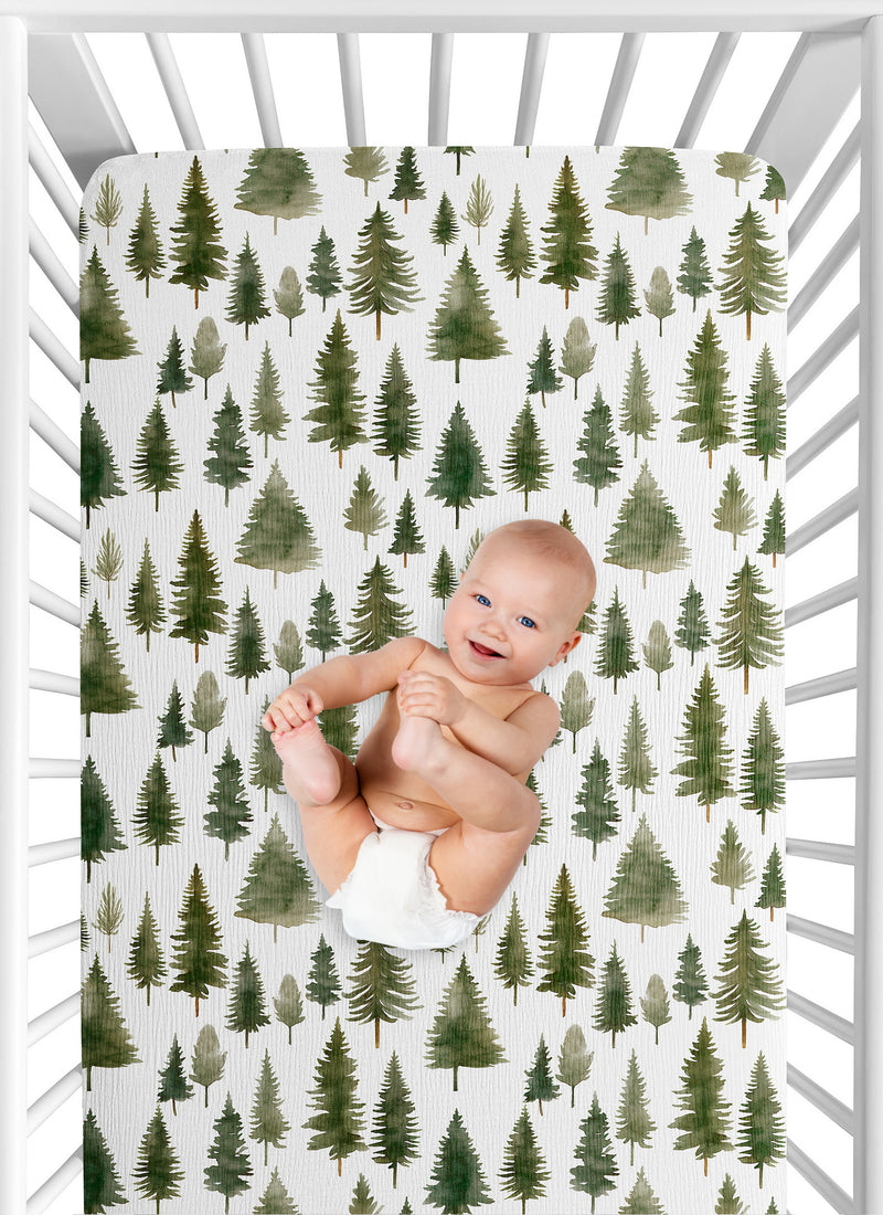 Woodland Pine Tree Collection 100% Cotton Muslin Crib Sheet