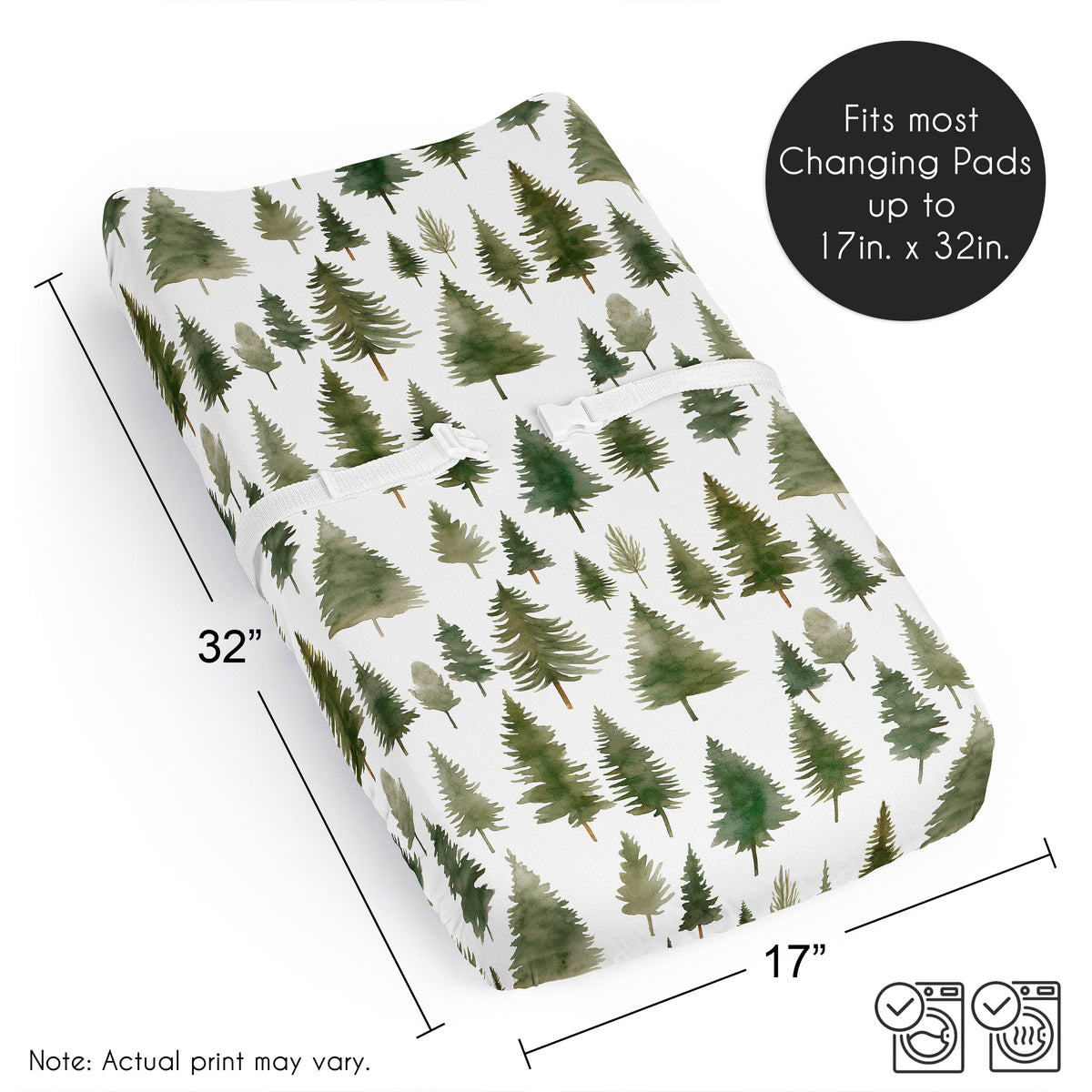 Woodland Pine Tree Collection Changing Pad Cover Sheet