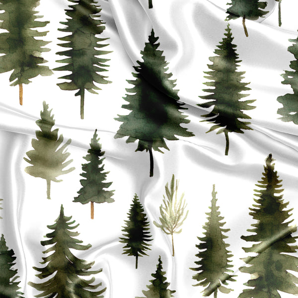 Woodland Pine Tree Collection Satin Fitted Crib Sheet alternate view