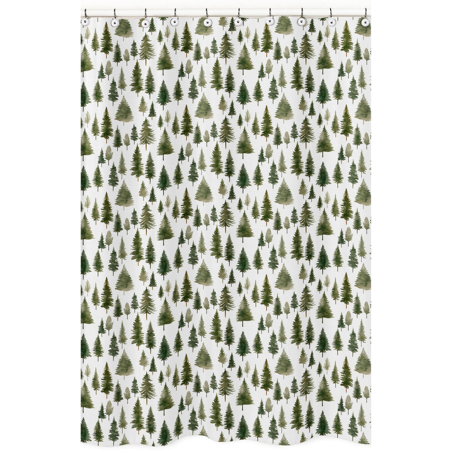 Woodland Pine Tree Collection Shower Curtain