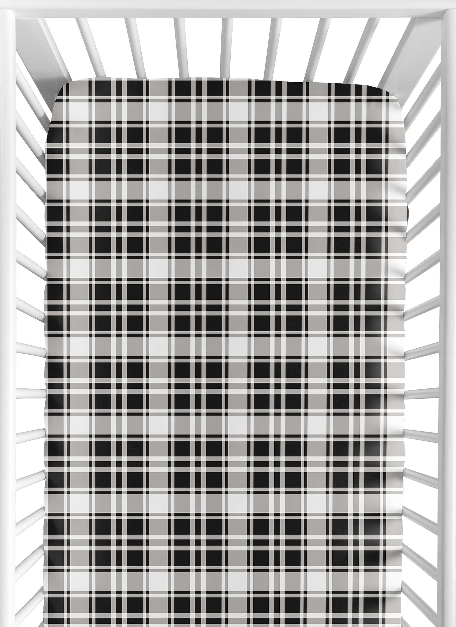 Gingham Black Plaid Collection Crib Sheet