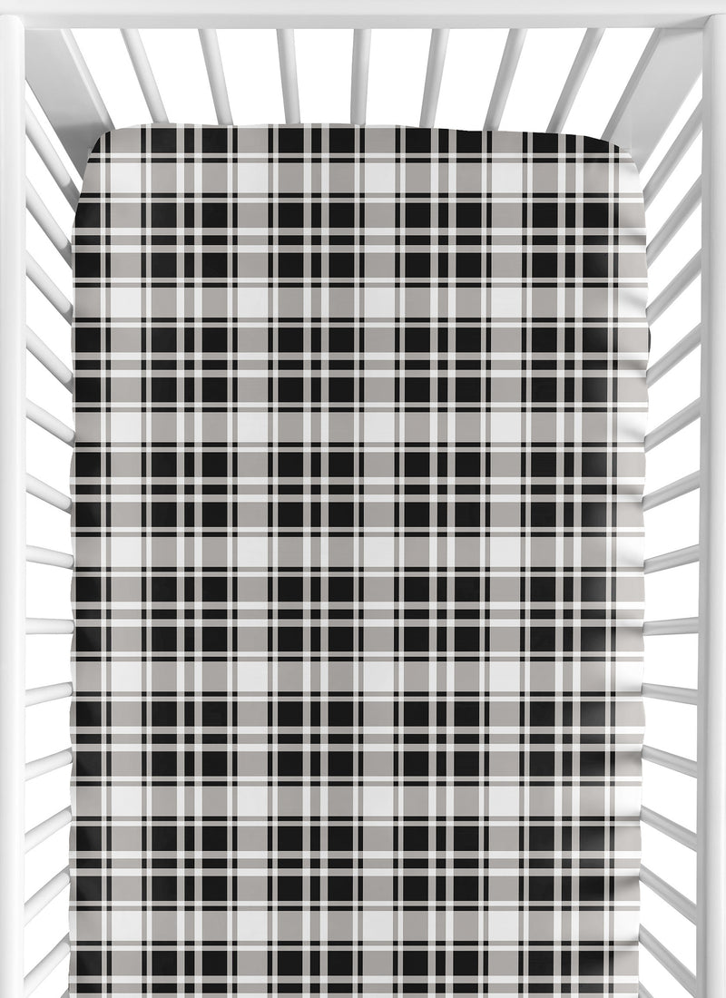 Gingham Black Plaid Collection Crib Sheet
