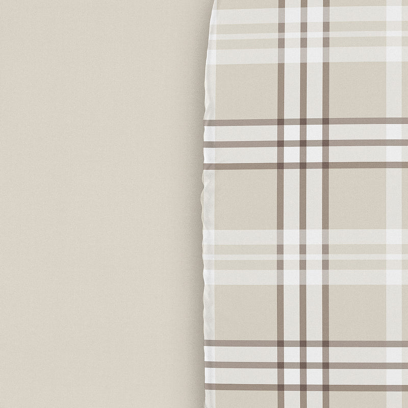 Gingham Taupe Plaid Collection 2 Pack Baby Bassinet Fitted Sheets