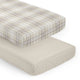 Gingham Taupe Plaid Collection 2 Pack Crib Sheets