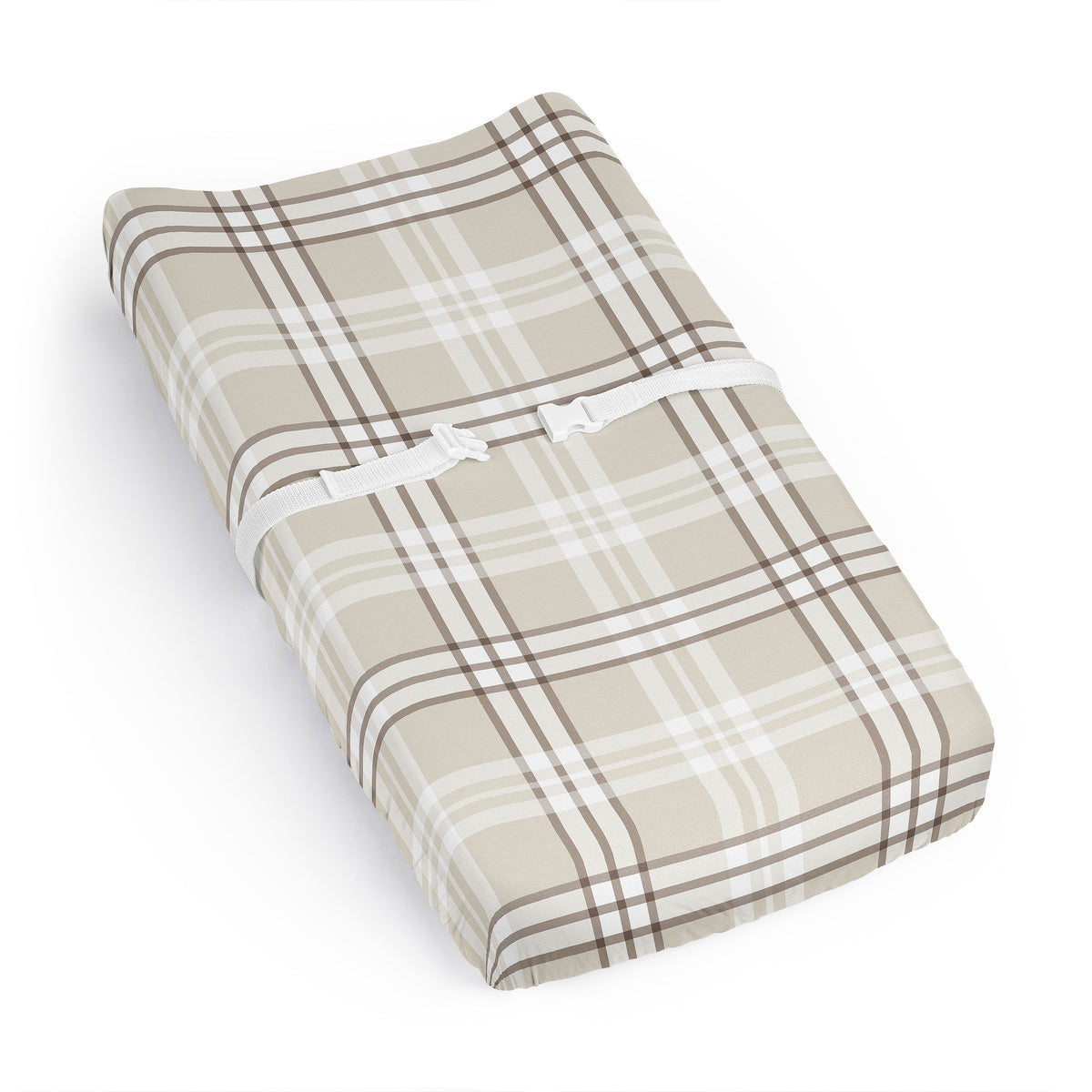 Gingham Taupe Plaid Collection Changing Pad Cover Sheet