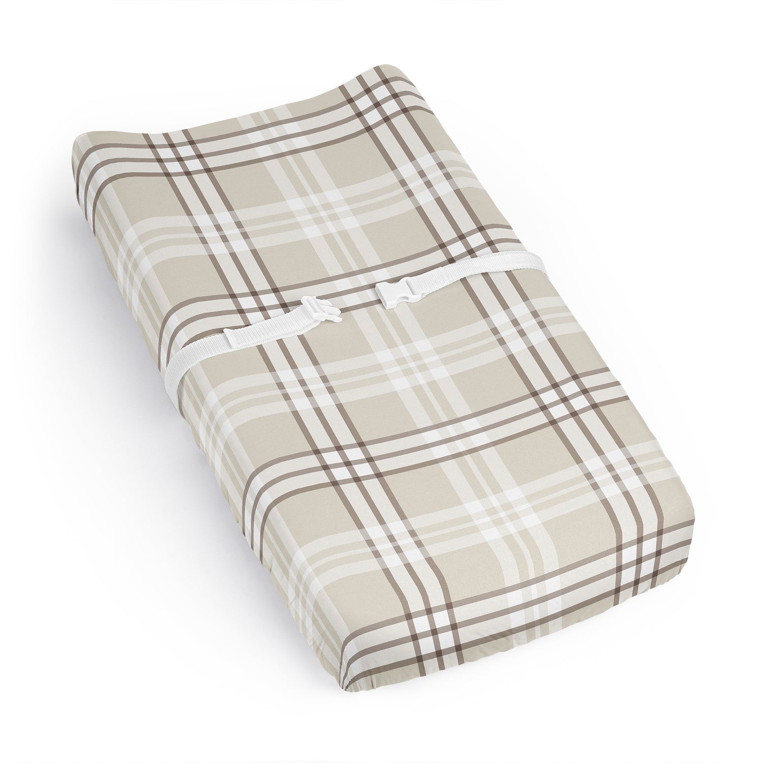 Gingham Taupe Plaid Collection Changing Pad Cover Sheet