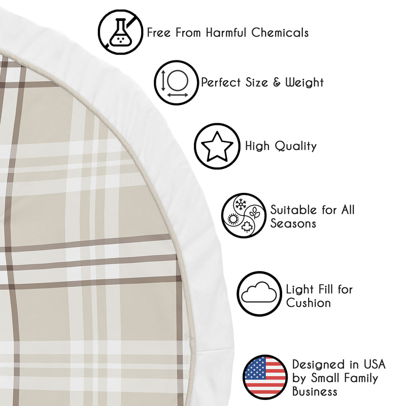 Gingham Taupe Plaid Collection Playmat