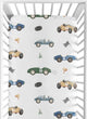 Race Car Blue and Green Collection Crib Sheet