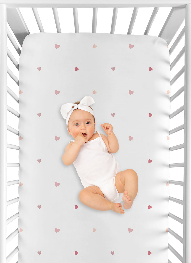Boho Rainbow and Hearts Collection Crib Sheet