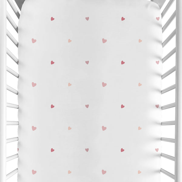 Boho Rainbow and Hearts Collection Crib Sheet