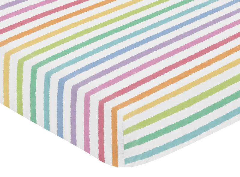 Rainbow Striped Collection Crib Sheet