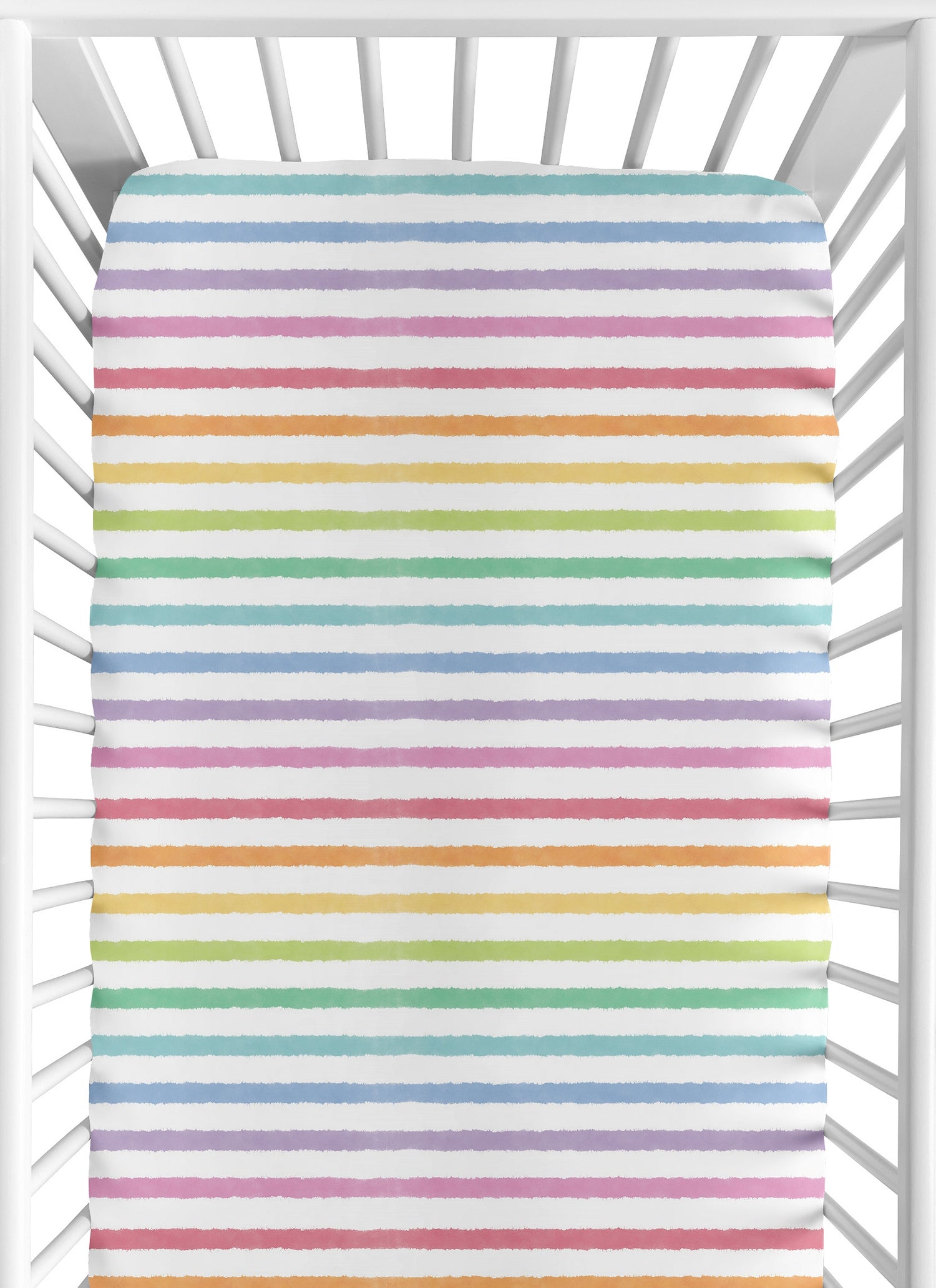 Rainbow Striped Collection Crib Sheet
