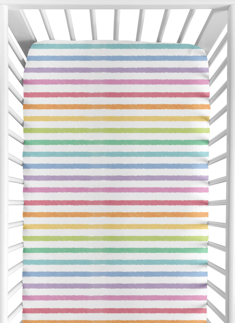 Rainbow Striped Collection Crib Sheet