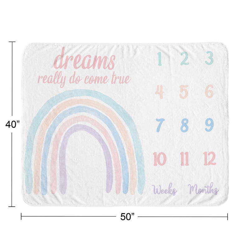 Rainbow Collection Monthly Milestone Baby Blanket
