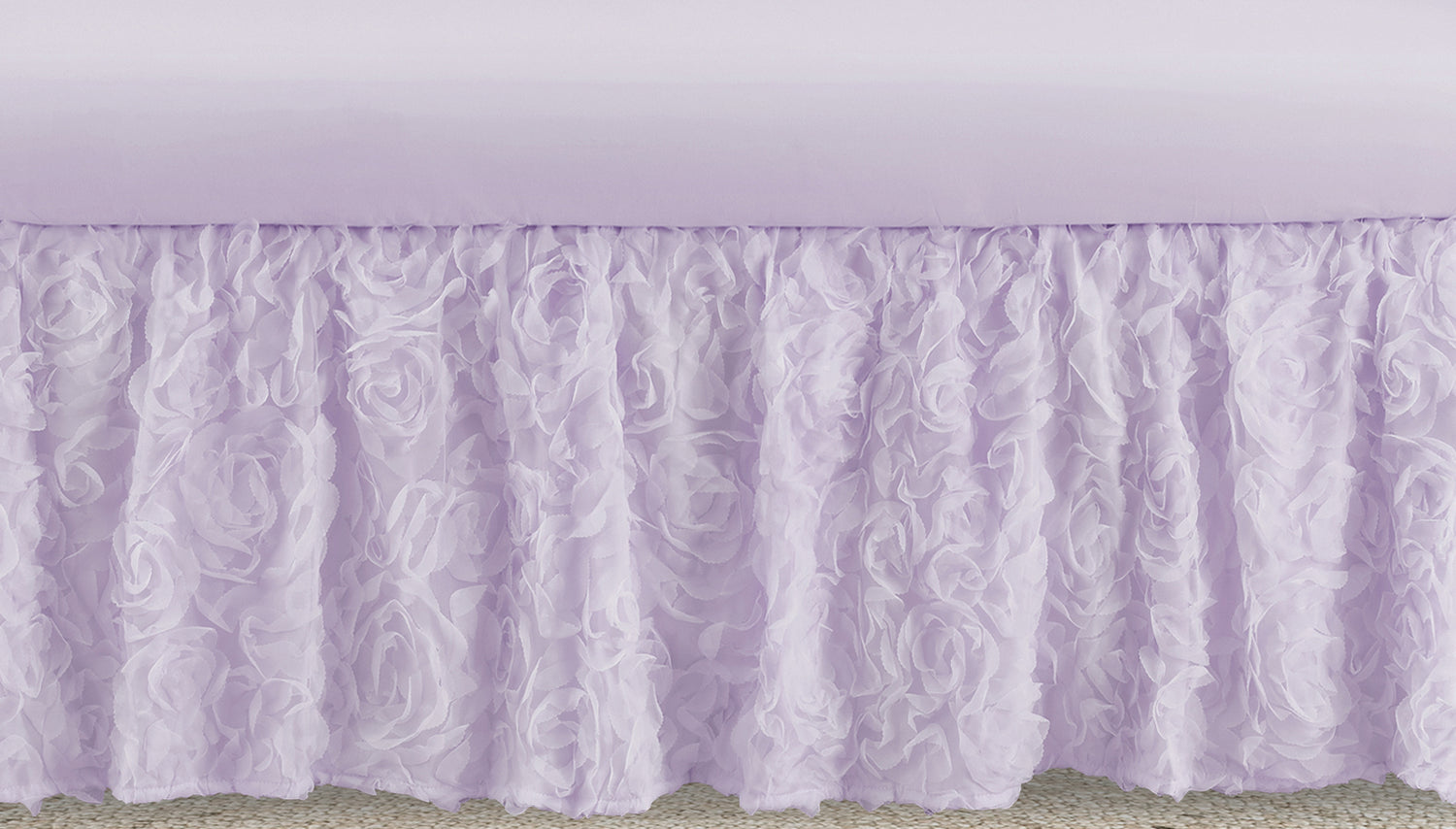 Rose Lavender Collection Crib Bed Skirt