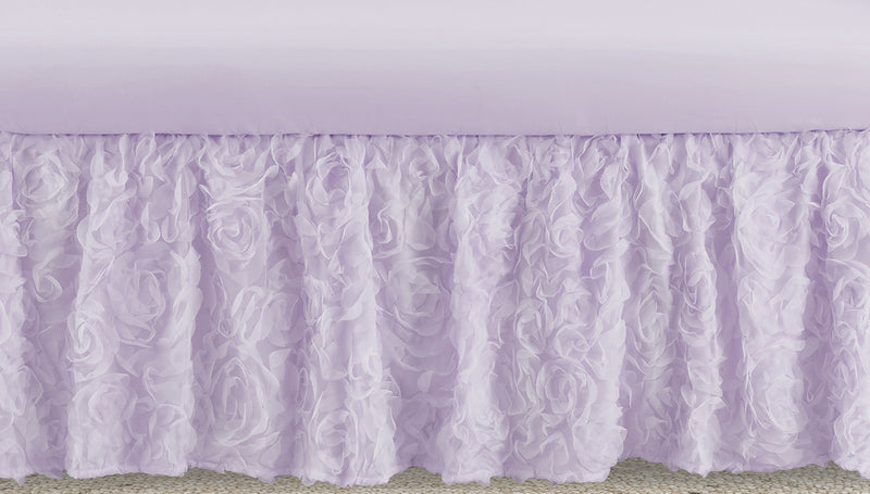 Rose Lavender Collection Crib Bed Skirt